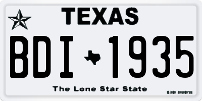 TX license plate BDI1935