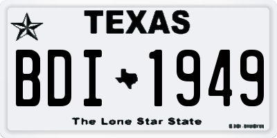 TX license plate BDI1949