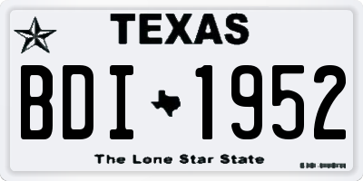 TX license plate BDI1952