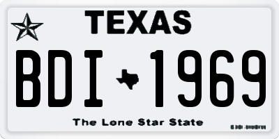 TX license plate BDI1969