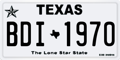TX license plate BDI1970