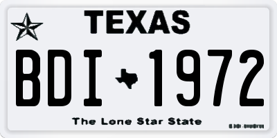 TX license plate BDI1972