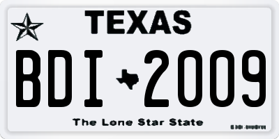 TX license plate BDI2009