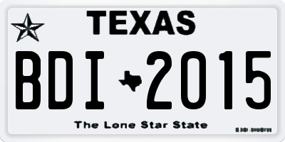 TX license plate BDI2015