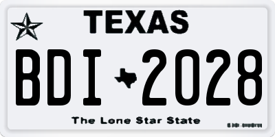 TX license plate BDI2028