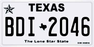 TX license plate BDI2046