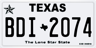 TX license plate BDI2074