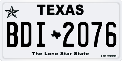 TX license plate BDI2076