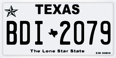 TX license plate BDI2079
