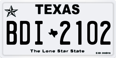 TX license plate BDI2102