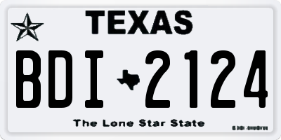 TX license plate BDI2124