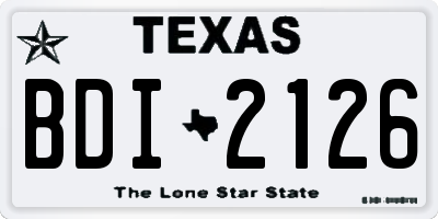 TX license plate BDI2126