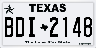 TX license plate BDI2148