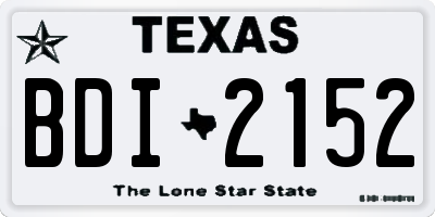 TX license plate BDI2152