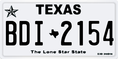 TX license plate BDI2154