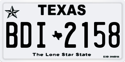 TX license plate BDI2158