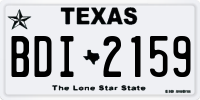 TX license plate BDI2159