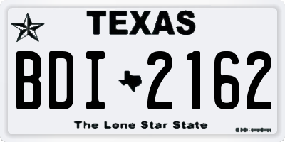 TX license plate BDI2162