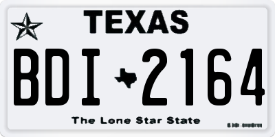 TX license plate BDI2164