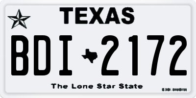TX license plate BDI2172