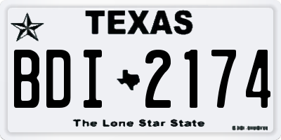TX license plate BDI2174