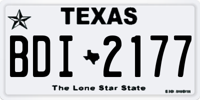 TX license plate BDI2177