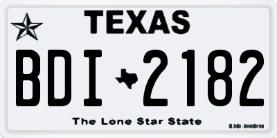 TX license plate BDI2182