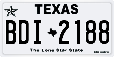 TX license plate BDI2188