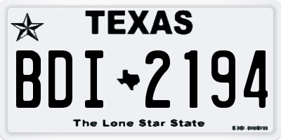 TX license plate BDI2194