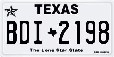 TX license plate BDI2198