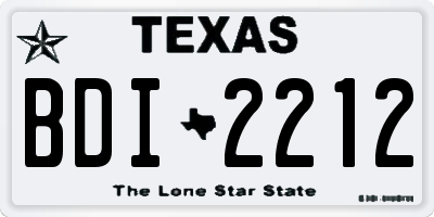 TX license plate BDI2212