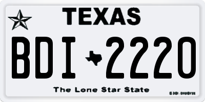 TX license plate BDI2220