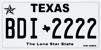 TX license plate BDI2222