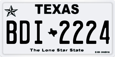 TX license plate BDI2224