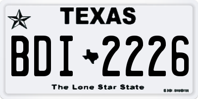 TX license plate BDI2226