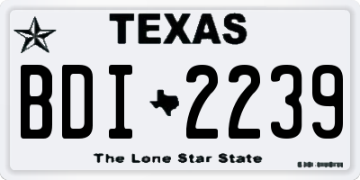TX license plate BDI2239
