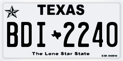 TX license plate BDI2240