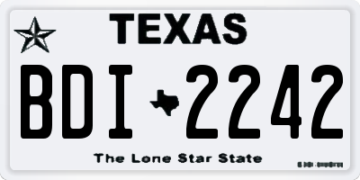 TX license plate BDI2242