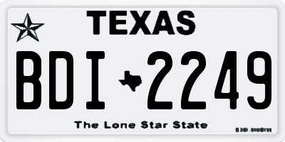 TX license plate BDI2249