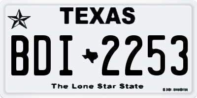TX license plate BDI2253
