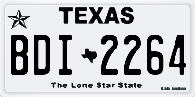 TX license plate BDI2264