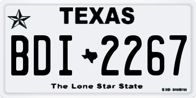TX license plate BDI2267