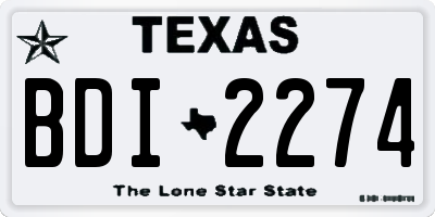 TX license plate BDI2274