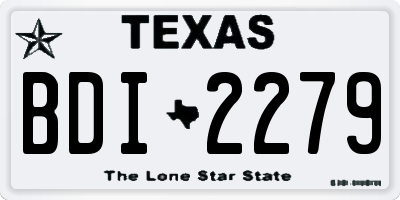 TX license plate BDI2279