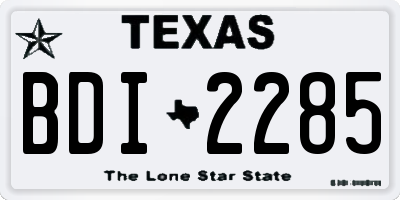 TX license plate BDI2285