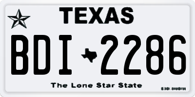 TX license plate BDI2286