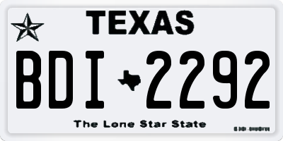 TX license plate BDI2292