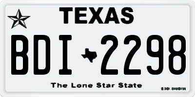 TX license plate BDI2298