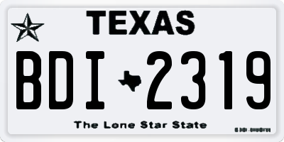 TX license plate BDI2319