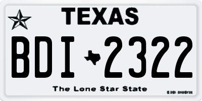 TX license plate BDI2322